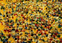 crowd of lego people